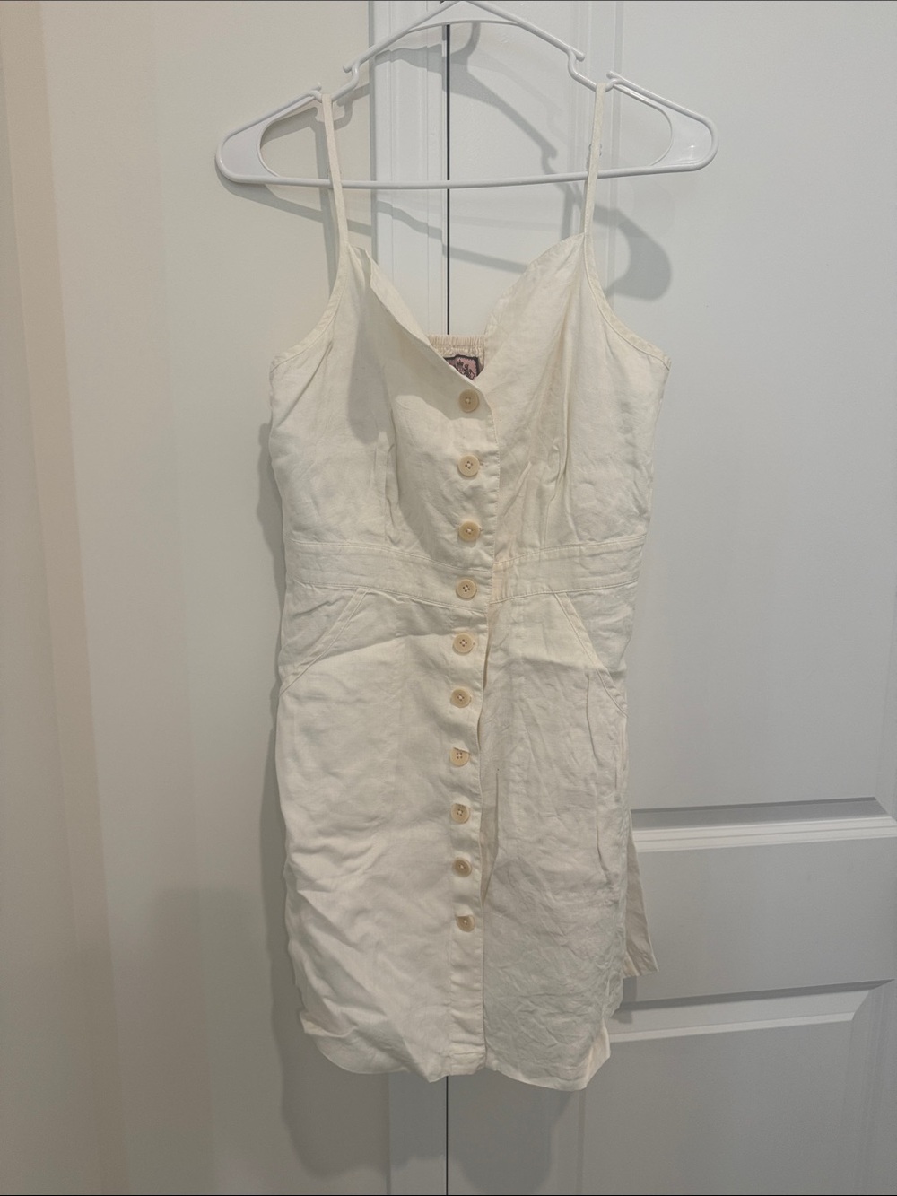 Juicy Couture Ivory Button-Front Mini Dress